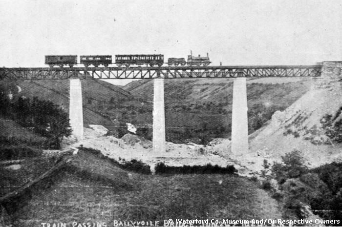 Train passing 'New' Ballyvoile Viaduct June 24th 1924