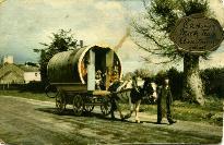 Barney Dunne Leading A Horse & Caravan Near Rathgormack